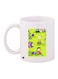 Cartoon Printed Coffee Mug White/Green 11ounce