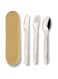 Citron- Stainless Steel Cutlery Set   3 pc Silverware Fork, Spoon and Knife BPA Free Set for Kids- Yellow