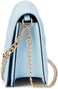 UHURA Genuine Leather Handbags for Women Crossbody Bags Trendy Small Purses and Top Handle Handbags, Textured Structured Handheld Bag - Sky Blue
