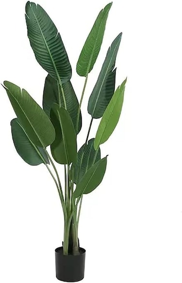 Fake Plant Tree Artificial Plant Faux Tree Banana Leaf Birds of Paradise Indoor Home Office Decoration(160cm)