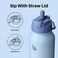 bottlebottle BOTTLE BOTTLE 32oz Insulated Water Bottle Stainless Steel Sport Water Bottle with Straw Dual-use Lid Design for Gym with Pill Box (blue)