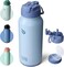 bottlebottle BOTTLE BOTTLE 32oz Insulated Water Bottle Stainless Steel Sport Water Bottle with Straw Dual-use Lid Design for Gym with Pill Box (blue)
