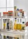 Multi functional rotating pull-out storage rack, spice rack, multifunctional kitchen rotating spice rack storage container, durable anti slip storage rack suitable for countertop kitchen storage racks