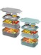 DaCool 2 Pack Adults Lunchbox Bento Box 74 OZ Stackable Lunch Box for Kids Adults Men Women Teens Leakproof Bento Large Lunch Box Container with Fork Spoon Sauce Box for School Work,Grey,Morandi-Green