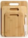 Bamboo Cutting Board Set with Knife &acirc;&euro;&ldquo; 3 Pcs Wooden Chopping Boards Set and 1 Pcs Knife, Eco-Friendly Bamboo Wood Cutting Boards for Kitchen, Meat, Vegetables, Fruits, Bread, Durable Non-Slip Kitchen Cutting Board Set with Handle Slot &amp; Chef Knife