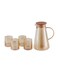 5-Piece Water Jug and Cup Set- RF12209/ Includes 1800 ml Carafe and 4 260 ml Glasses/ with Lid, Pouring Spout, for Iced Tea, Juice, Milk, Coffee, Lemonade, Hot and Cold Multicolor