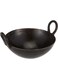 Iron Kadai Cooking Pot with Double Handle, 30 Cm, Black, IK0012, Jalebi Kadai, Stir Fry Pan, Wok Black 30cm