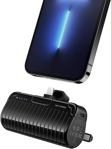 VEGER 5000mAh Mini Portable Charger, Power Bank for iPhone, PD20W Fast Charging Battery Pack with Foldable Stand, Slim Power Bank Compatible with iPhone 14/13 Pro, 12/12 Pro, XR, X,8, Airpods Pro