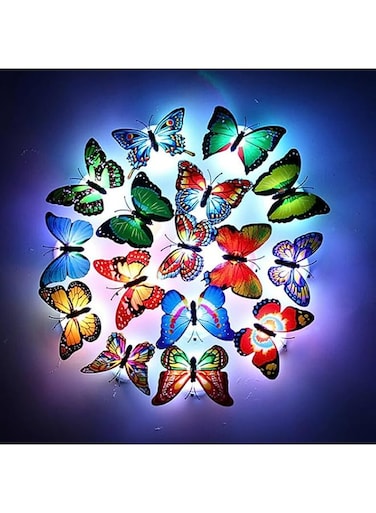 GF Dekor 3D Butterfly's Wall Decor Removable Stickers 6 PCS, Multicolor Butterfly Wall Decoration for Bedroom Butterfly Wall Decals for Kids Room Mural, Garden Backyard Party, Office and DIY Art Decor