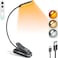 Glocusent Lightweight Rechargeable 10 LED Amber Book Light for Reading in Bed, Clip-on EyeCare Warm Reading Light up to 80Hrs, 3 Brightness Dimmable X 3 Color Modes (Dark Gray)