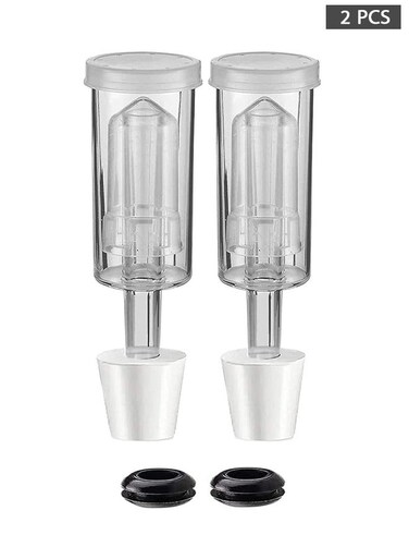 3-Piece Airlock 2 Pack with 2 PCS #6 Stopper and 2 PCS Grommets, Fermentation Airlock, Carboy Airlock FDA Transparency Upgraded