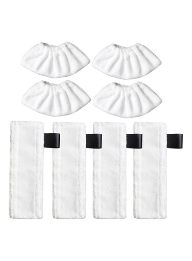 Mop Replacement Pads Compatible for Karcher SC Steam Cleaner Microfiber Mop Cloth Steam Pocket Mop Pads Set for SC Floor Nozzle SC2 SC3 SC4 SC5(4 Mop Cloth and 4 Cloth Cover)