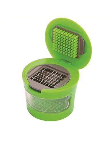 Garlic Cutter, Stainless Steel Blade Garlic Cutter, Vegetable Cutter, Garlic Chopper, Garlic Press, Kitchen Gadgets (Green)