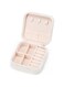 Mini Jewelry Travel Case,Small Jewelry Box,Traveling Jewelry Organizer,Portable Jewellery Storage Holder for Rings Earrings Necklace Bracelet Bangle Organizer,Boxes Gifts for Girls Women(PU-White)