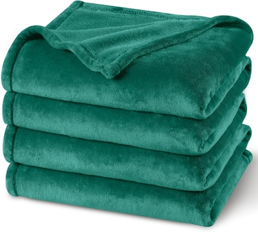 Ultra Soft Fleece Blanket Queen Size, No Shed No Pilling Luxury Plush Cozy 300GSM Lightweight Blanket for Bed, Couch, Chair, Sofa Suitable for All Season, 228cm x 228cm, Teal Green
