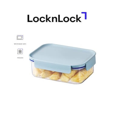 LocknLock Classic Plus Rectangle Food Container 420ml &ndash; Mint, 4-Side Locking, Stackable &amp; Leakproof