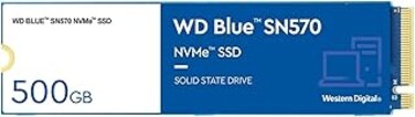 WD Blue 500GB  NVMe SN570 Internal SSD - Gen3 x4 PCIe 8Gb/s, M.2 2280