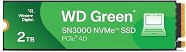 WD 2TB Green SN3000 NVMe M.2 2280 PCIe Gen4 SSD R:5000MB/s,W:4200MB/s