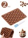 2 PCS Mini Coffee Bean Molds, with a Dropper, Coffee Silicone Mold for Making Small Jelly Bean Hard Candy Gummy Frozen Turmeric Golden Past