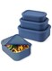 Set of 3 Hard-Shell Silicone Airtight Food Storage Containers - 2300ml Capacity. Ideal for Lunch, Travel, and Freezing. Bento Lunch Box Containers with Lids.