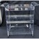 Tradeo 3-Tier Clear Acrylic Rolling Utility Cart with Built-in Handles &amp; Lockable Swivel Wheels