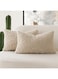 Foindtower Set of 2 Curly Teddy Wool Pillow Covers Decorative Boucle Textured Lumbar Throw Pillow Faux Fur Pillowcases Sheepskin Cushion Case for Sofa Bedroom Car 12"x20" Light Khaki