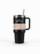 40oz Stainless Steel Tumbler With Handle &amp; Straw Vacuum Insulated Travel Mug Hot &amp; Cold Flask Black