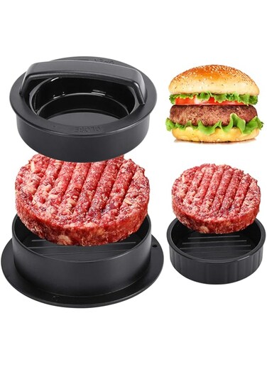 GPYG Hamburger Press Patty Maker, Burger Press, 3 in 1 Non-Stick Meat Beef Veggie Hamburger Mold, Kitchen Gadgets to Make Patty for Stuffed Slider BBQ Barbecue Grilling