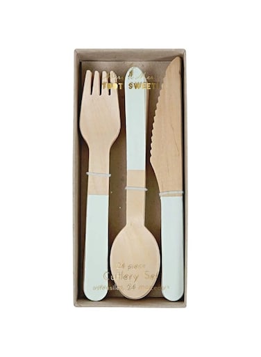 Meri Meri Mint Wooden Cutlery Set