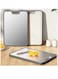 Cutting Board Double Sided, Food Grade Stainless Steel &amp; PP Chopping Board for Kitchen, Non-Slip Design with Juice Groove, Ideal for Meat, Vegetables &amp; Fruits