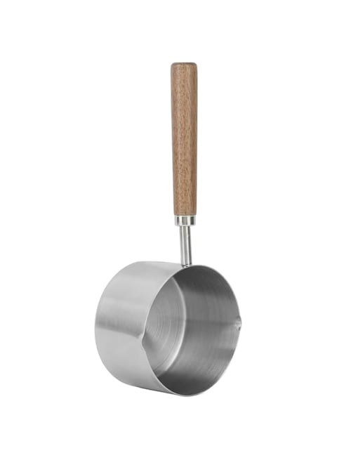 Luqeeg Small Milk Pan, Butter Melting Pot, 200ml Stainless Steel Portable Milk Pot Butter Warmer Small Cooking Pot for Boiling Milk, Sauce, Gravies, Pasta, Coffee, Tea, Soup
