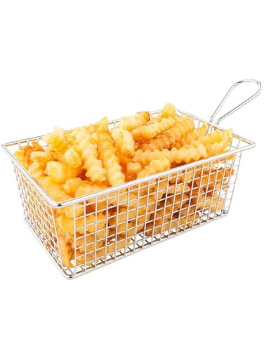 Restaurantware Low Boy Fry Basket, Appetizer Basket - Stainless Steel - 7.9" - 1ct Box -