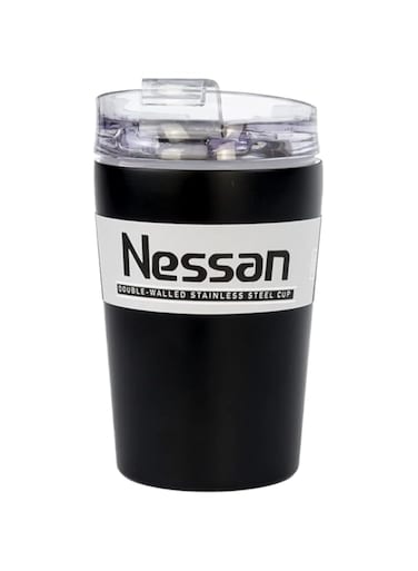 Nessan Tumbler Stainless Steel Vacuum Insulated Travel Mug Water Coffee Cup for Home Office Outdoor Works Great for Ice Drinks and Hot Beverage- 200ml Black