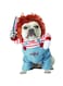 Qidelong Pet Deadly Doll Dog Costume, Novelty Dog Cosplay Funny Halloween Costumes, Cute Dog Clothes for Small Medium and Large Dogs Cats Puppy, Party Dress Up Cool Dog Outfit Scary and Spooky Apparel