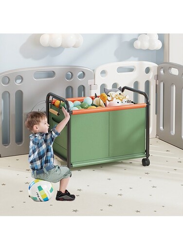 Large Capacity Rolling Toy Storage Bin,Multi-Functional Cart, Office Furniture Organizer with Wheels, Home Decor Accessory, Green