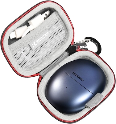 RLSOCO Hard Case for Huawei Freebuds 5/Freebuds 6 Wireless Earphone TWS Bluetooth Earbuds   Travel Organzier Case Cover Shockproof, Dustproof, Water-Resistant Storage Pouch with Carabiner