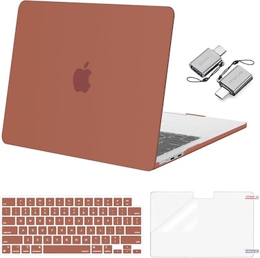 MOSISO Compatible with MacBook Air 13 inch Case 2025 2024 2023 2022 M4 A3240 M3 A3113 M2 A2681, Plastic Hard Shell&amp;Keyboard Cover&amp;Screen Film&amp;Type C for MacBook Air 13.6 inch Case, Garnet Red
