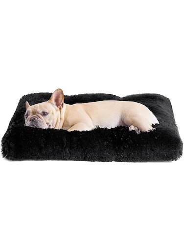 STAYOUNG Large Dog Bed - Plush Soft and Comfortable Pet Bed, with Non-Slip Bottom Washable Dog Mat, Suitable for Medium and Large Dogs, 65 x 93cm (Black)