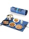 Xisiciao Electric Warming Tray, Food Warming Mat with 3 Temperature Settings, Roll Up Portable Electric Warming Tray for Parties, Buffets Party, Travel, Daily Lives ﻿ (Blue)