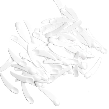 ZEJIA 100 PCS Mini Makeup Mask Spatula, White Plastic Cosmetic Spoon for Mixing and Sampling