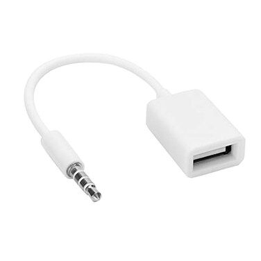Ashata 3.5mm Male AUX Audio Plug, 3.5Mm Male Plug Jack To USB Female Aux Audio Cable Converter Adapter Cord, For CD Player, Computer, TV, Various Types Of Players, Mobile Phone, MP3, Etc