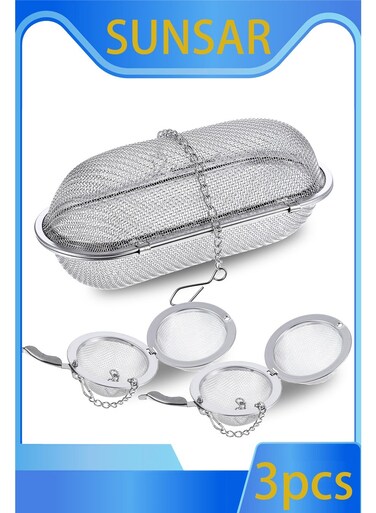3 Pack Jewelry Cleaner Basket, Parts Washer Mesh Basket Ultrasonic Washer Baskets Fine Mesh Tea Infuser Stainless Steel Baskets for Cleaning Jewelry Small Parts Filtering Loose Leaf Tea