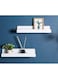 KASTWAVE White Acrylic Floating Shelves Display Ledge,15 Inch Wall Mounted Storage Shelf for Kitchen/Bathroom/Office,5 MM Thick Kids Bookshelf and Spice Rack,Set of 2
