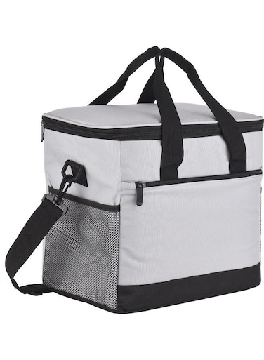 Insulated Lunch Bag with Adjustable Shoulder Strap Grey/Black 32 x 20.5 x 28cm