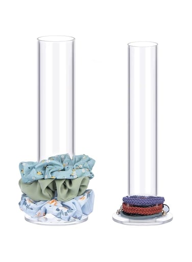 ByKen Jewelry 2PCS Acrylic Scrunchie Holder Organizer?Hair Ties Display stand,Organizer for Bracelets Bangle Watchs