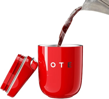 OTE 220ml Mini Coffee Travel Mug, Double Walled Coffee Cup Vacuum Insulated Stainless Steel with Leakproof Lid, Reusable Coffee Cups, BPA-Free, Mug/to Go Cups for Hot Cold Drinks (Red)