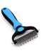 msdouleu Upgraded Undercoat Rake for Dogs, Cat Dematting Tool, Perfect Deshedding Brush and Grooming Rake for Tangles, Knots or Mats Removal