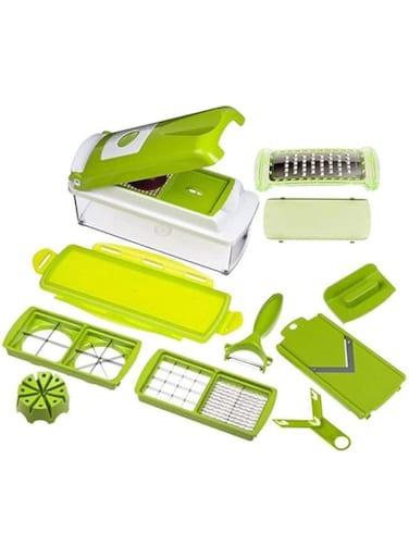 Dubai Gallery 11-Piece Fruit And Vegetable Chopper And Slicer Set Green AMZ-N14347677A