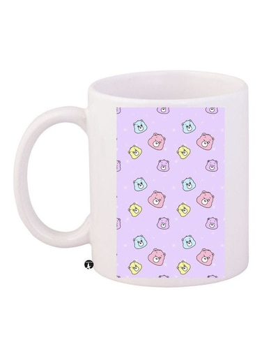 Printed Ceramic Coffee Mug Multicolour