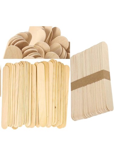 Rosy.Moment Wooden Ice Cream Stick, Craft Sticks Garden Label Wooden Popsicle Ice Cream Sticks for Hand DIY Craft (15cm 50 Pack)